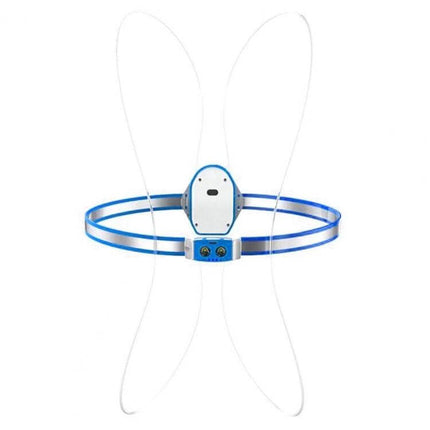 Adjustable USB Rechargeable Running Chest Light Strap with blue ABS housing and adjustable elastic band for runners and cyclists