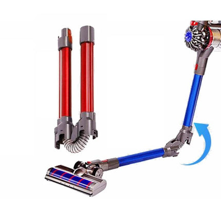 Dyson Foldable Extension Rod for Vacuum Cleaners in Red – collapsible red extension rod with curved flexible head for reaching under furniture