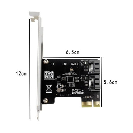 Expansion Card for Adding SATA Ports to Desktop Computers - PCIe SATA expansion card with four SATA ports and low-profile bracket