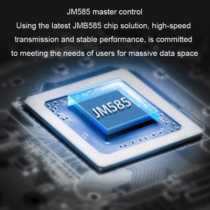 Expansion Card for Adding SATA Ports to Desktop Computers showing JM585 controller chip and circuit board for high-speed SATA expansion
