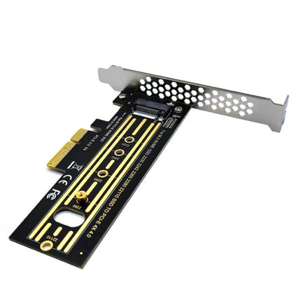 M.2 NVMe SSD Riser Card for PCI-E Slot Expansion in PCs - black PCB riser adapter converting PCIe x4 slot to M.2 NVMe drive