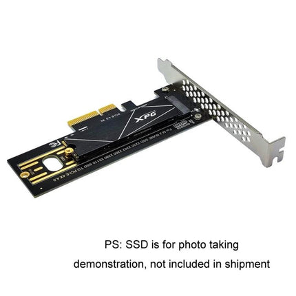 M.2 NVMe SSD Riser Card for PCI-E Slot Expansion in PCs - black XPG riser board with PCIe connector for adding M.2 NVMe drives