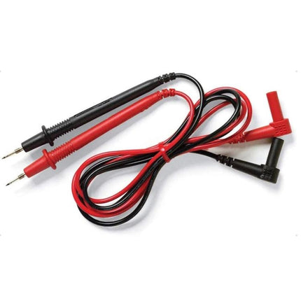 Multimeter Test Lead with Threaded Ends for Electrical Testing, red and black non-slip matte probes with right-angle banana plugs