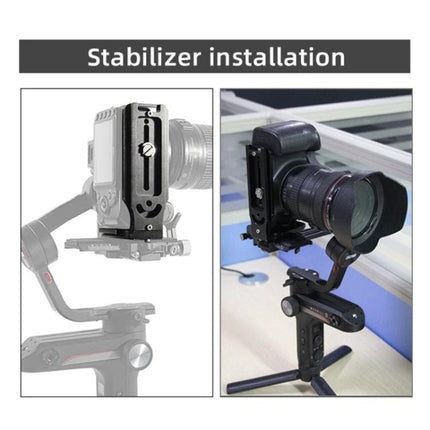 Bexin L-Shaped Camera Quick Release Plate for Versatile Mounting shown installed on stabilizer for quick, stable tripod and gimbal mounting