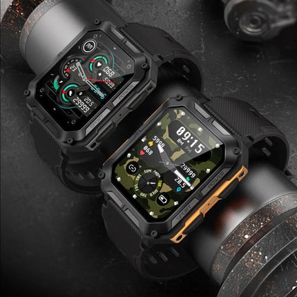 Versatile Smart Watch for Everyday Fitness and Activities rugged dual-display watch showing heart rate, steps, sports modes and Bluetooth call icon