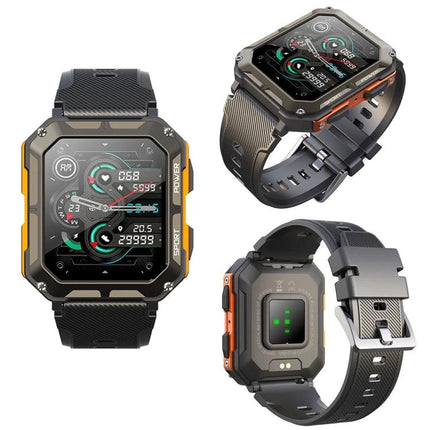 Versatile Smart Watch for Everyday Fitness and Activities - rugged rectangular fitness smartwatch with heart rate, steps, sports modes, Bluetooth calls