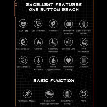 Versatile Smart Watch for Everyday Fitness and Activities featuring heart rate, pedometer, sleep monitor, Bluetooth calls, sports modes and waterproof design