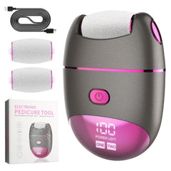 Women’s Electric Foot File and Callus Remover Machine with LED Light and LCD Display