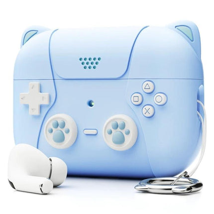 Silicone Protective Case for AirPods 3 with Lanyard for Daily Use - blue cat gamepad silicone case with paw grips and keyring