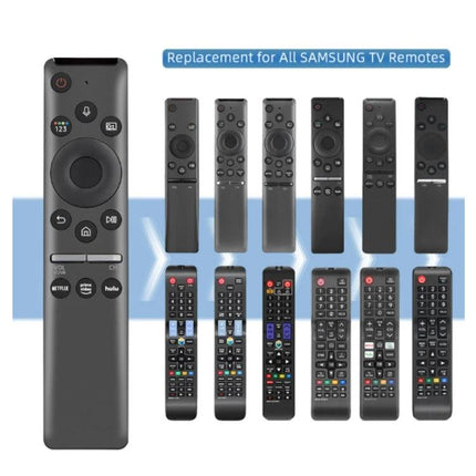 Samsung Bluetooth Voice Remote for Smart TV Control replacement remote showing multiple compatible Samsung TV remote models