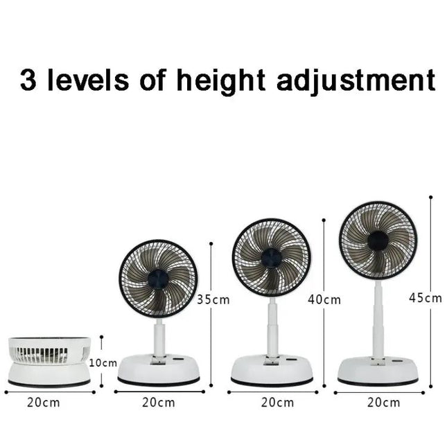 Portable Folding Telescopic Fan With Remote And Rechargeable Battery | Syndmart