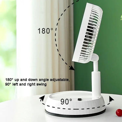 Portable Folding Telescopic Fan With Remote And Rechargeable Battery