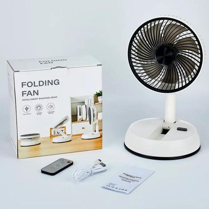 Portable Folding Telescopic Fan With Remote And Rechargeable Battery