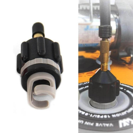 Surfing Paddle Board Air Valve Adapter For Easy Inflation Black Orange - reinforced nylon pump adapter for SUPs and inflatable boats