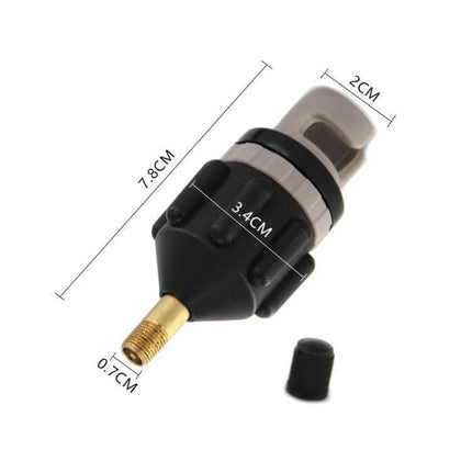 Surfing Paddle Board Air Valve Adapter For Easy Inflation Black Orange - black orange nylon valve adapter with brass threaded nozzle and cap