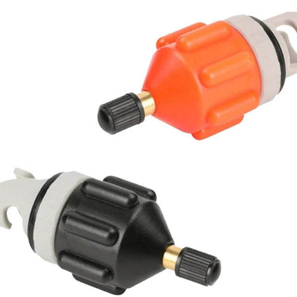 Surfing Paddle Board Air Valve Adapter For Easy Inflation Black Orange - black and orange reinforced nylon inflation valve adapter for SUPs