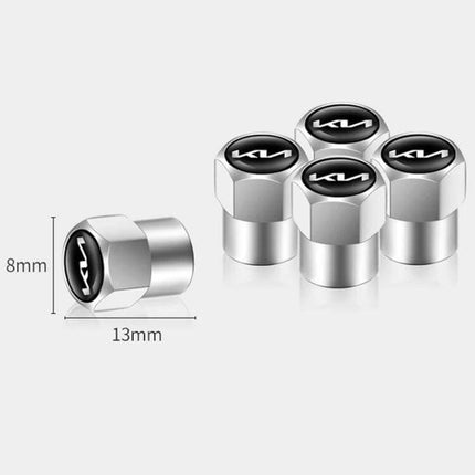 Kia Tire Valve Core Decorative Metal Caps Three Pack Set - copper core 8x13mm decorative metal valve caps for Kia wheels