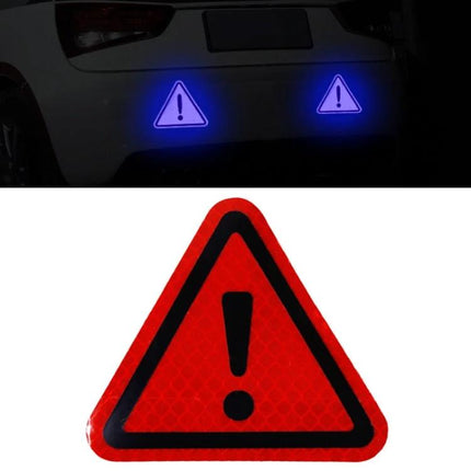 Reflective Triangle Warning Stickers for Vehicle Safety Warning - red reflective triangle decal on car bumper for improved nighttime visibility