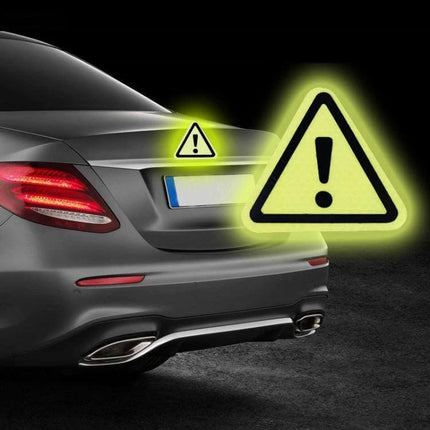 Reflective Triangle Warning Stickers for Vehicle Safety Warning on car trunk at night improving visibility