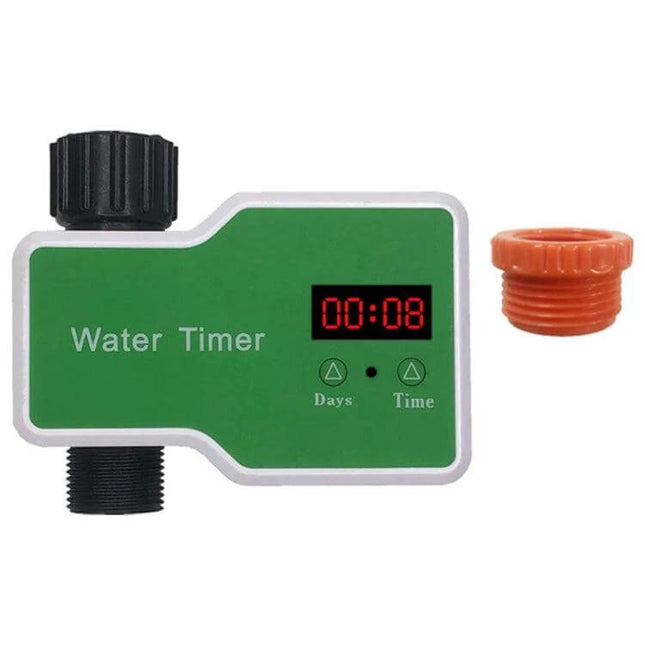 Irrigation Timer Controller For Garden With 2 Outlets bright LED display dual-outlet water timer for greenhouse lawn pots 00:08