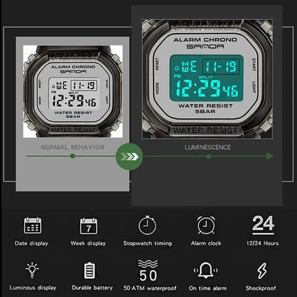 SANDA 2009 Multifunction Sports Watch 50M Waterproof | Syndmart