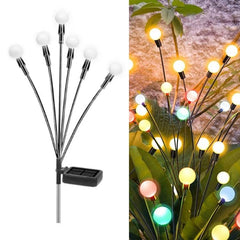 2 juegos de luces solares de luciérnaga para exteriores, impermeables, para jardín y Navidad