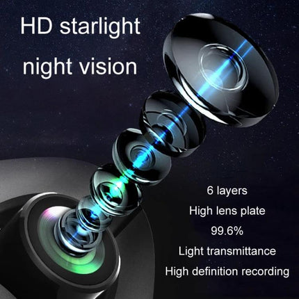Three-Lens HD Driving Recorder for Road Video Monitoring showing HD starlight night vision lens assembly and high light transmittance