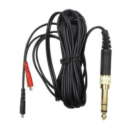 Sennheiser Compatible Replacement Audio Cable with Asymmetric Design long-left short-right cable with 6.35mm plug for DJ and commuting use