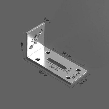 Right Angle Hanging Cabinet Partition Small For Kitchen - stainless steel right-angle corner partition bracket, polished anti-rust finish, 80x30x40mm