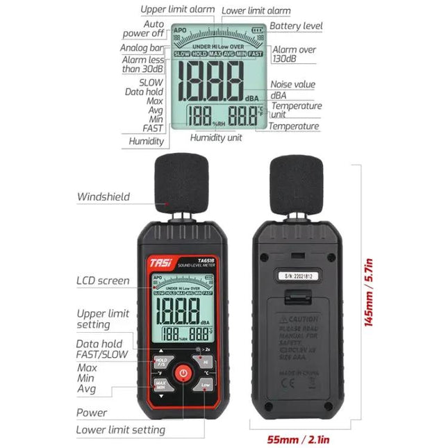 TASI Decibel Meter for Household Noise Level Monitoring