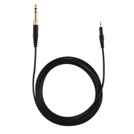 Durable Replacement Audio Cable for Headsets and Earphones - 3.5mm to 1/4in gold-plated connector, coiled black cable for ATH-M50X and similar headsets