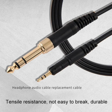 Durable Replacement Audio Cable for Headsets and Earphones - gold 1/4" to 3.5mm replacement cable for ATH-M50X and similar headsets