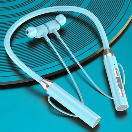 Wireless Neckband Headset With Magnetic Earbuds For Running in aqua, flexible silicone neckband, IPX5 splash-resistant design
