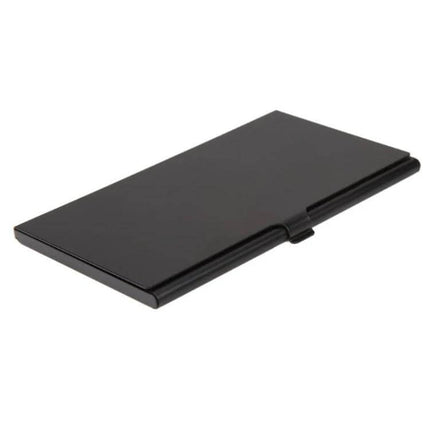 Aluminum Storage Case for SD and Micro SD Memory Cards - slim black aluminum card holder protects 1 SD and 8 Micro SD cards from dust and shock