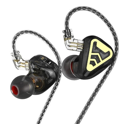 CVJ Wired In Ear Earphones With Microphone For Commute in black with cable, inline mic, low latency wired design for travel
