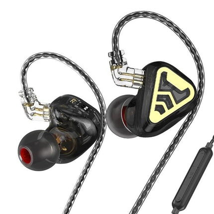 CVJ Wired In Ear Earphones With Microphone For Commute in black and transparent shell with inline mic for commuting