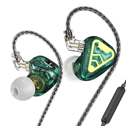 CVJ Wired In Ear Earphones With Microphone For Commute green wired in-ear earphones with inline mic for low-latency calls