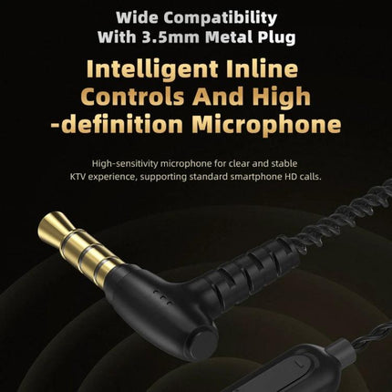 CVJ Wired In Ear Earphones With Microphone For Commute wired black earphones with 3.5mm metal plug inline mic durable cable