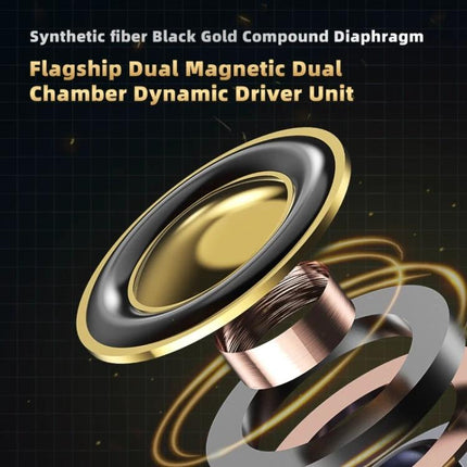 CVJ Wired In Ear Earphones With Microphone For Commute showcasing flagship dual magnetic dual chamber dynamic driver unit