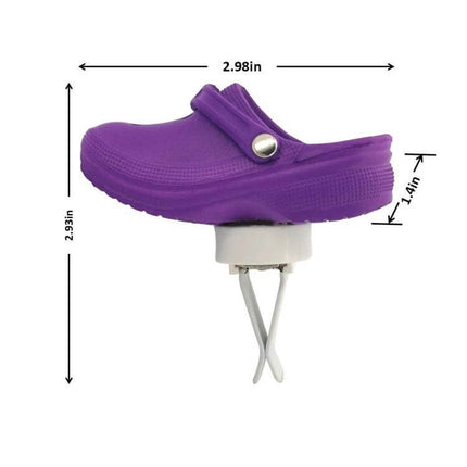 Cute Shoes Shape Car Air Vent Ornament With Aromatherapy purple clog clip air vent diffuser shown with dimensions