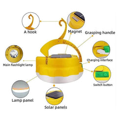 Lámpara solar de camping con succión magnética multifuncional