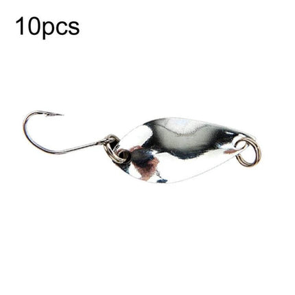Spoon Lure Set With Single Hook Melon Sequins Pack - metal spoon lure with single hook for pond and lake fishing, attracts Qiaozui Makou Tilapia