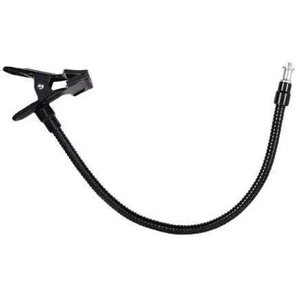 50cm Flexible Hose for Photography with 1/4 Screw Port clamped on edge showing flexible goose-neck and 1/4 screw attachment