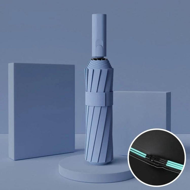 Automatic Umbrella for Sun and Rain with 60 Reinforced Bones, compact folded umbrella with UPF50+ sun and rain protection