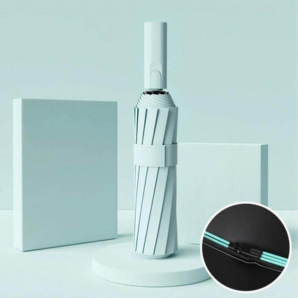 Automatic Umbrella for Sun and Rain with 60 Reinforced Bones, compact UPF50+ foldable design for commuting