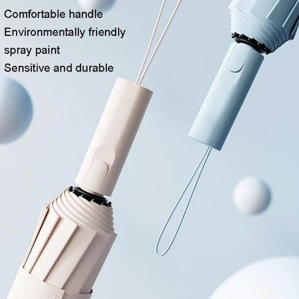 Automatic Umbrella for Sun and Rain with 60 Reinforced Bones compact pastel handle showing comfortable grip and durable UPF50+ protection
