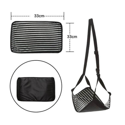Travel Foot Rest Hammock Sky Blue For Office And Travel Use - memory foam foot hammock with adjustable strap and buckle, compact 33cm foldable design