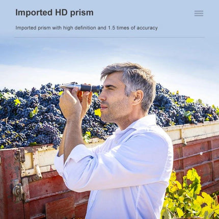 Handheld Refractometer for Fruit Brix and Sugar Testing used by grower checking grape sugar levels in vineyard during harvest
