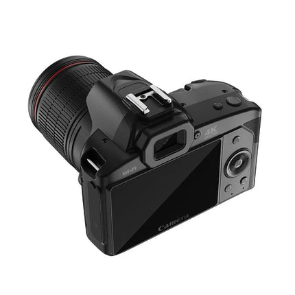 Wireless Night Vision Digital Camera for Everyday Photos and Videos - black Wi‑Fi DSLR-style camera with lens, LCD screen and night‑vision capability