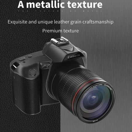 Wireless Night Vision Digital Camera for Everyday Photos and Videos - high-resolution black DSLR-style camera with textured grip and large zoom lens